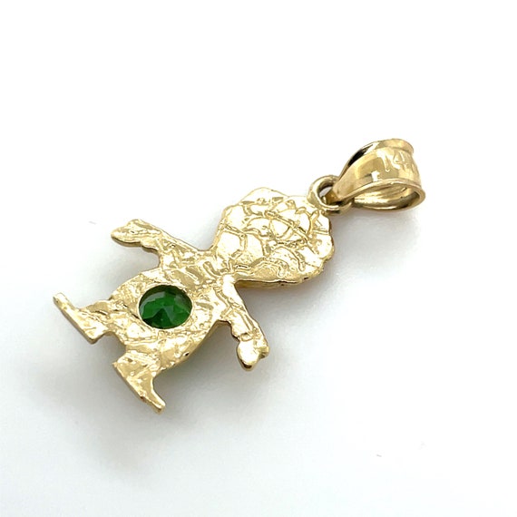 14KT Yellow Gold Tsavorite Little Boy Pendant - image 5