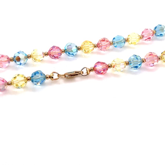 14KT Yellow Gold Multi Color Gem Beaded Necklace - image 4