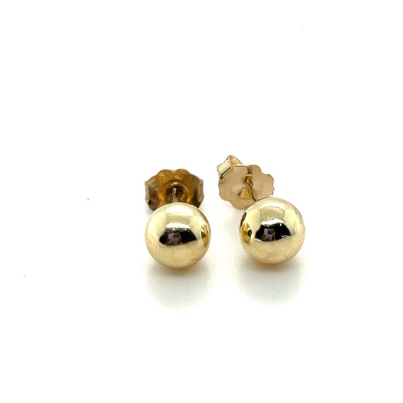 14KT Yellow Gold Round Gold Ball Stud Earrings - image 1