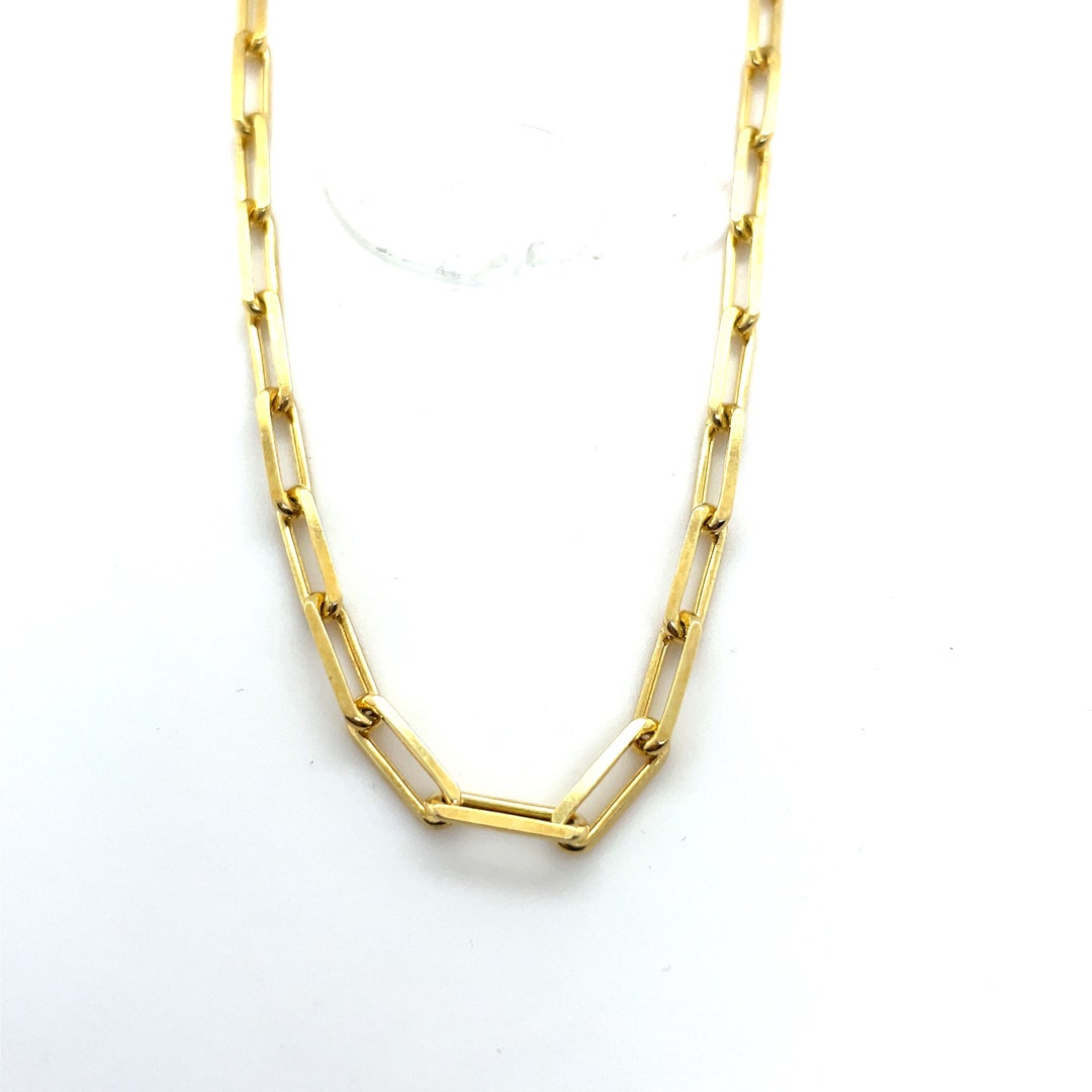 925 Silver Paperclip Chain Necklace Etsy