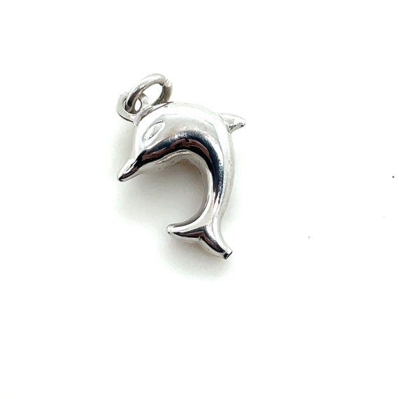 14K White Gold Dolphin Pendant