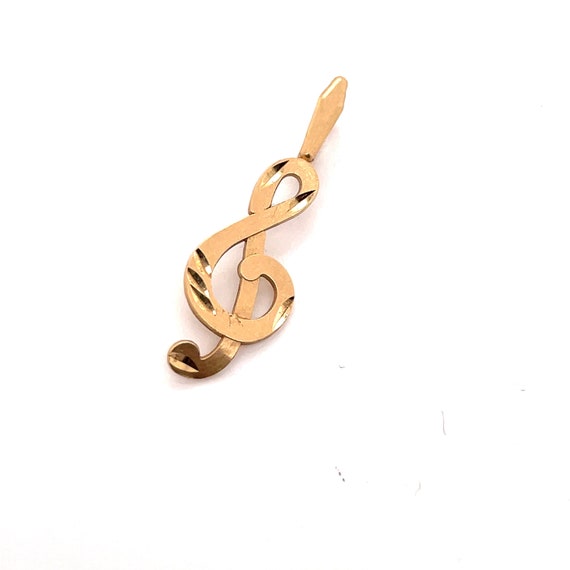 14KT Yellow Gold Musical Charm Pendant - image 1