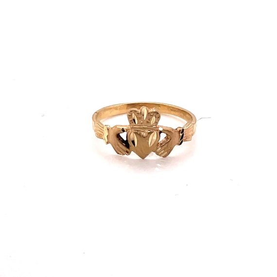 14KT Yellow Gold Heart In Hand Ring