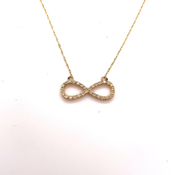 Bevilles 45cm Diamond Set Infinity Necklace in 9kt Yellow Gold main image 0