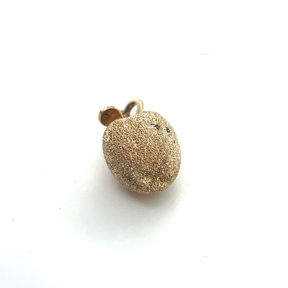 14KT Solid Yellow Gold Mini Apple Charm Pendant - image 5