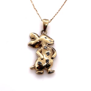 10K Yellow Gold Bunny Pendant
