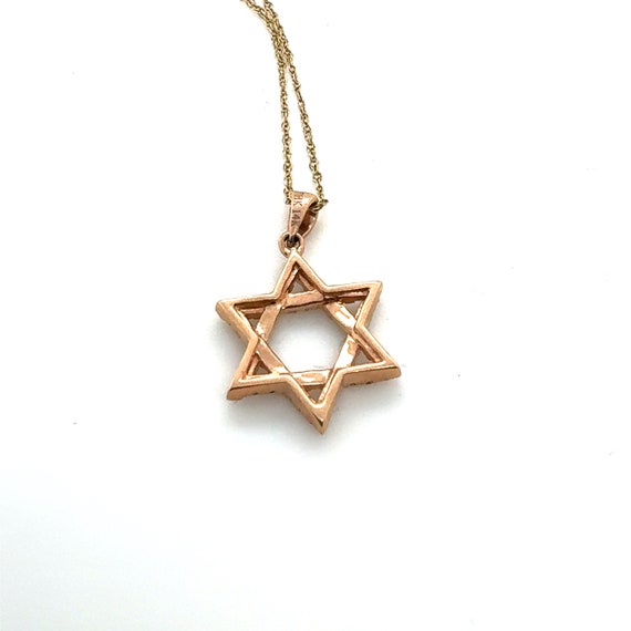 14KT Rose Gold Diamond Star of David Magen David … - image 6