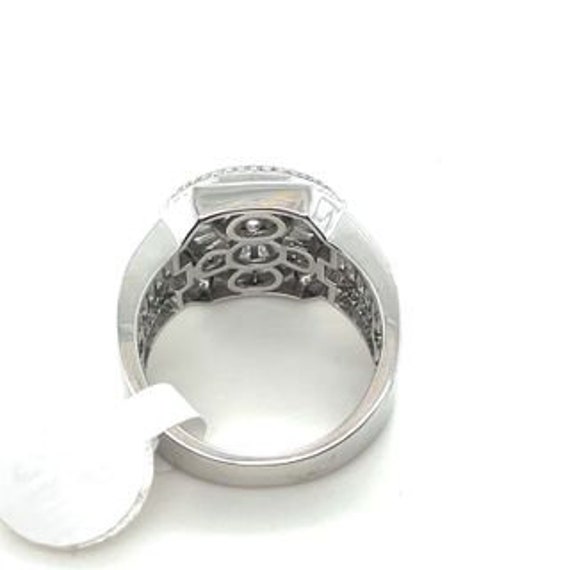 925 Silver Round and Baguette Cluster Mens Ring - image 4