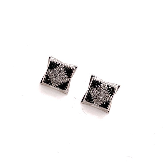 Square black diamond earrings best sale