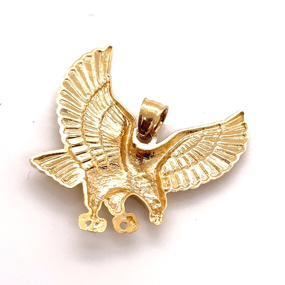 14KT Yellow Gold Large Eagle Charm Pendant - image 4