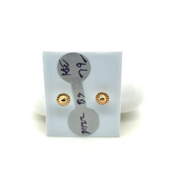 14KT Yellow Gold Round American Flag Screw Back S… - image 3