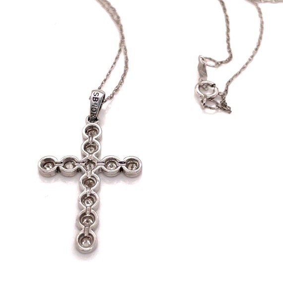 10KT White Gold .25CT Diamond Cross Pendant - image 5