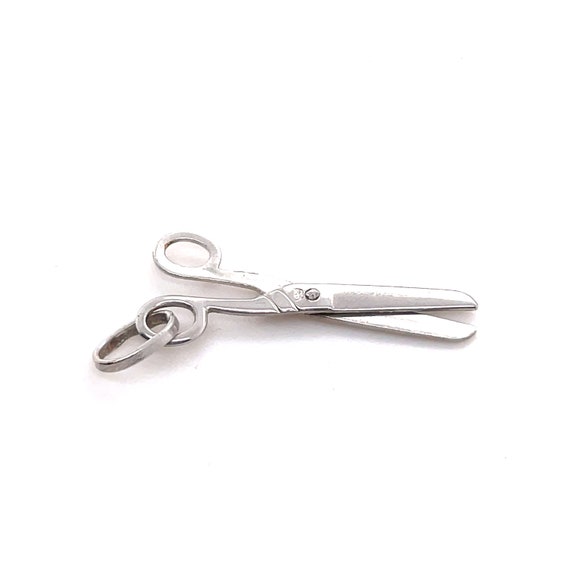 14KT White Gold Scissor Pendant - image 3