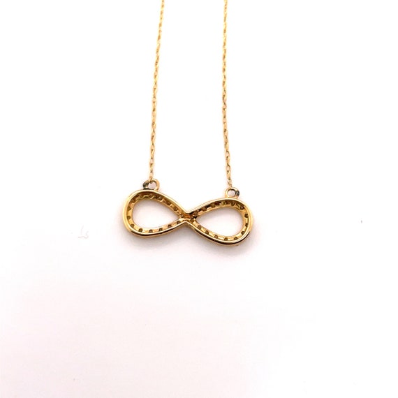 Bevilles 45cm Diamond Set Infinity Necklace in 9kt Yellow Gold main image 1