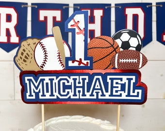 Sports Cake Topper Sports Birthday First Birthday Newborn Boy Gender Reveal Sports Birthday Party Theme All Star Sports 1st year baby gift