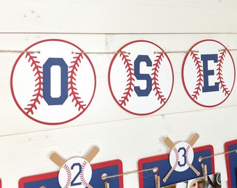 Custom Name Baseball Banner: First Birthday Party Decor