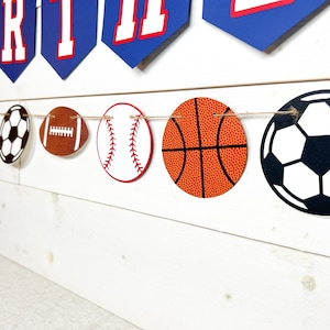 Sports Birthday Garland: Baseball, Basketball, Soccer, Football
