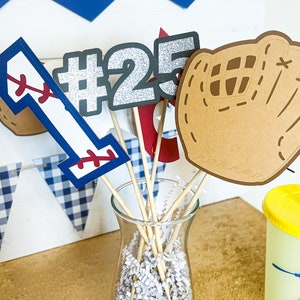 Baseball Centerpieces Rookie of the Year First Birthday Baseball party baseball birthday party baseball invitation sports cake topper sports