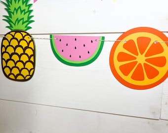 Twotti Frutti Birthday Garland: Summer Fruit Party Decor