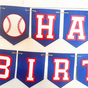 Baseball Birthday Banner First Year Birthday Baby Boy Custom Banner Newborn Gender Reveal Sports Banner Blue Rookie of the Year 1st Birthday
