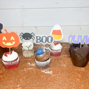Halloween Cupcake Toppers: Spooky Birthday Party Decorations