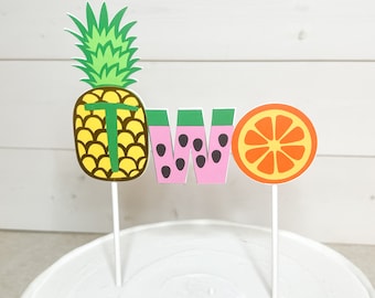 Twotti Fruitti Cake Topper: Tropische Geburtstags-Dekoration