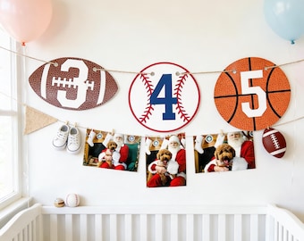 Sports Milestone Photo Banner: Newborn to 12 Months
