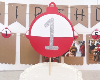 Adorno para tarta de pesca con forma de flotador: decoración para fiesta de cumpleaños con la primera captura
