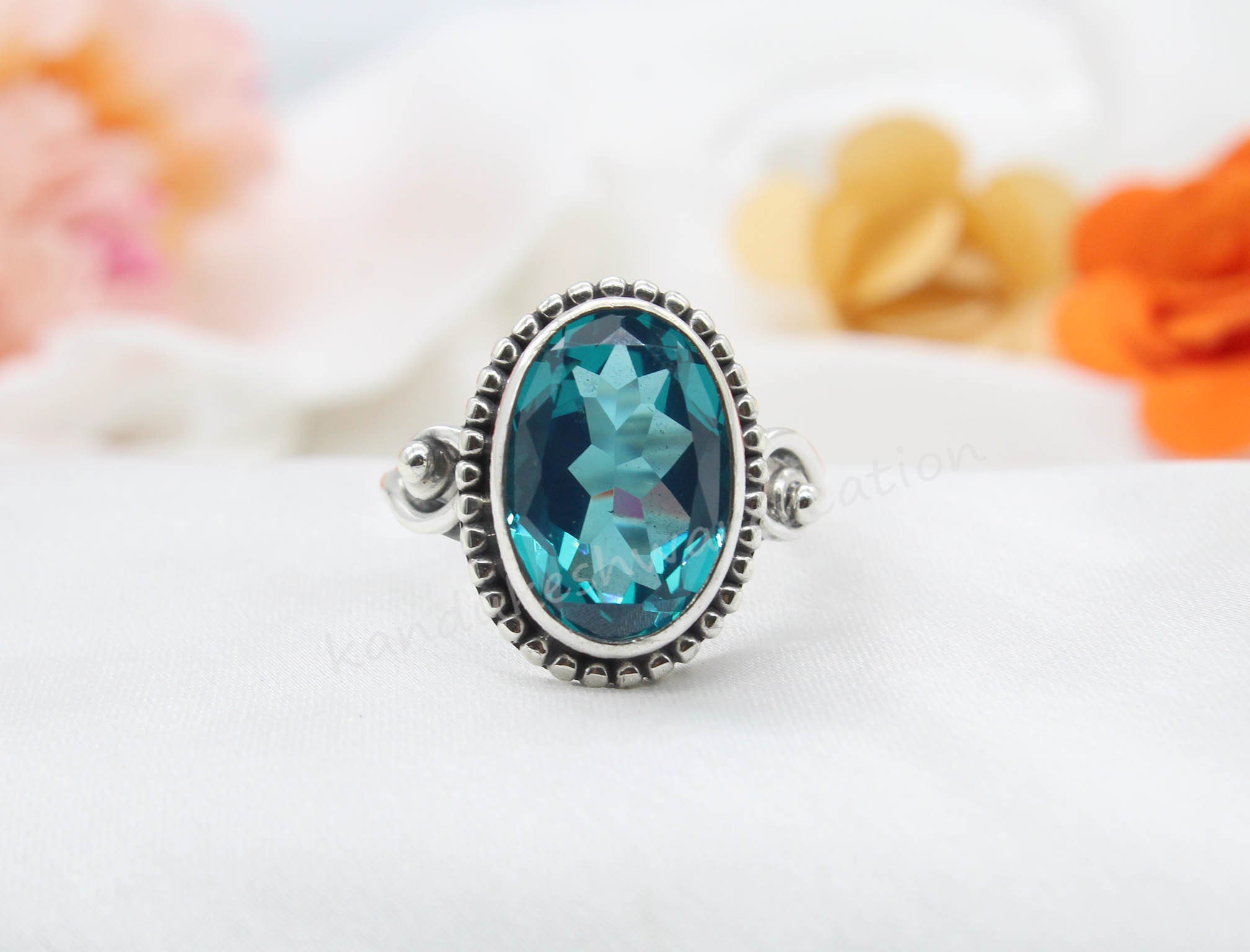 Bague tourmaline bleu vert hotsell