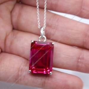 Handmade Sterling Silver Ruby Pendant: July Birthstone Jewelry