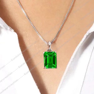 Tsavorite Garnet May Birthstone, Tsavorite Pendant, Green Garnet Pendant, Delicate Women Necklace, Gift For her, 925 Sterling Silver Jewelry