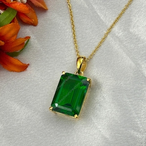 Handmade Tsavorite Pendant: 18K Gold Fill Green Garnet Necklace