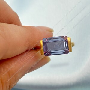 Handmade Alexandrite Engagement Ring: Emerald Cut, 925 Sterling Silver