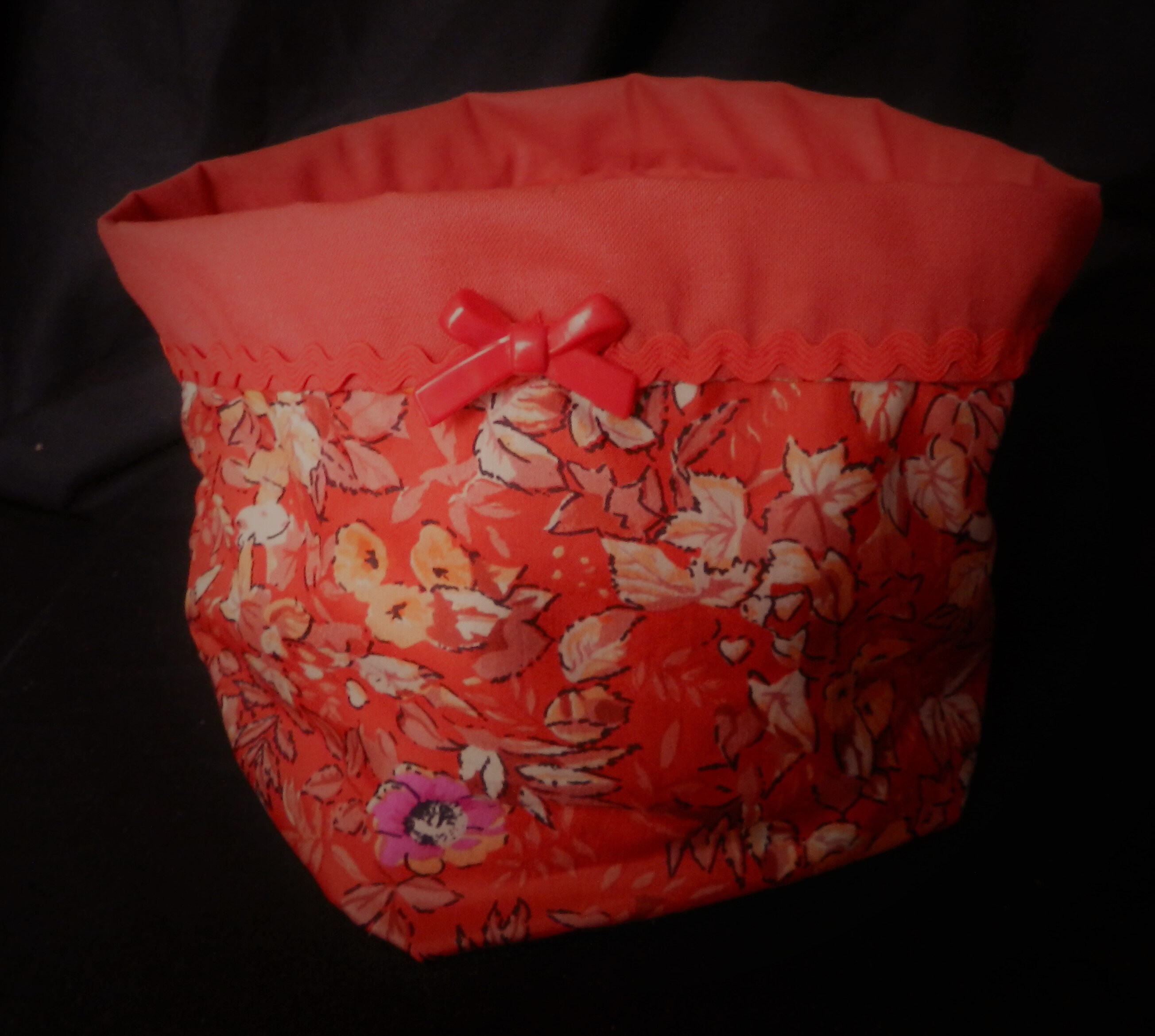 Panier de Rangement Fleurs Rouges