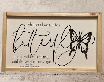 Targa Decorativa In Metallo Vintage Whisper I Love You To A Butterfly