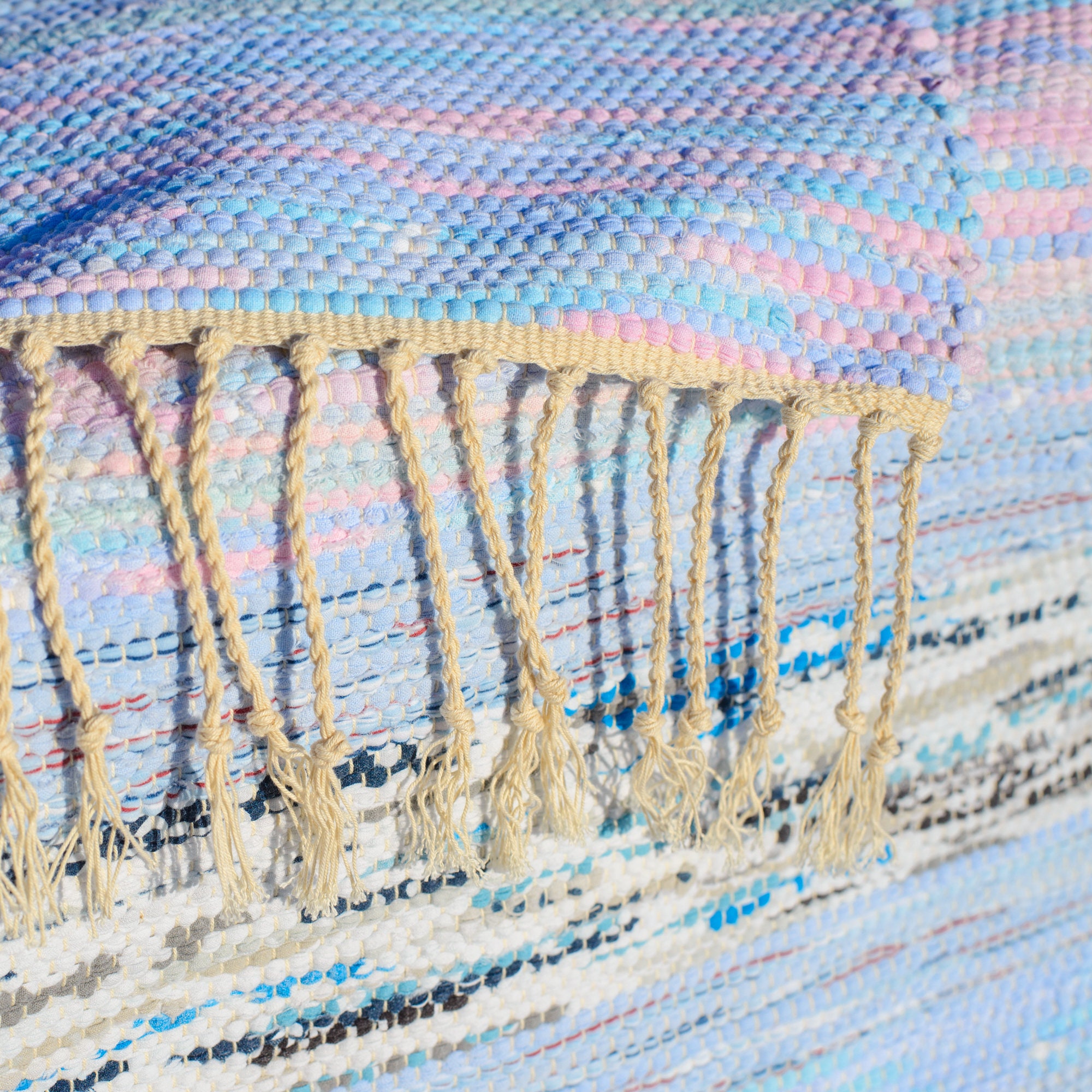 Traditional Upcycled Handwoven Designer Rag Rug/runner - Pastel Colors ...