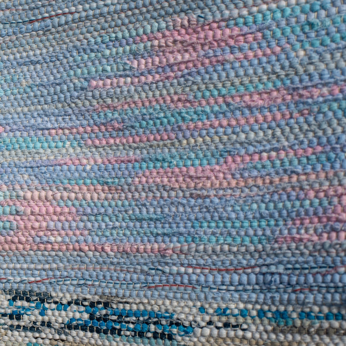 Traditional Upcycled Handwoven Designer Rag Rug/runner - Pastel Colors ...
