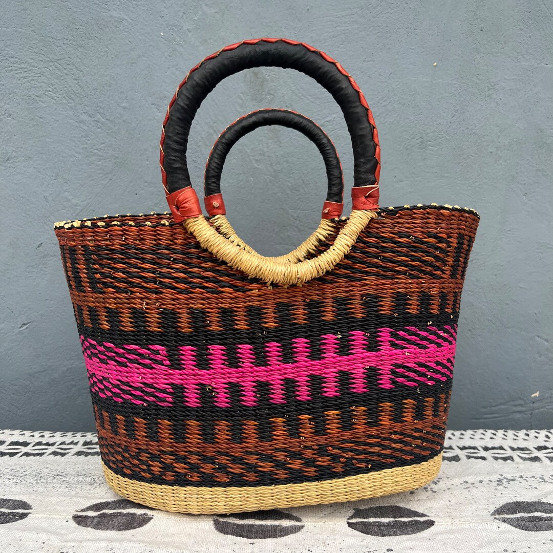 Bolga/ghana Shopping Basket /beach Basket - Etsy