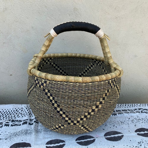 Bolga/ghana Bolga Market Basket large Round Etsy