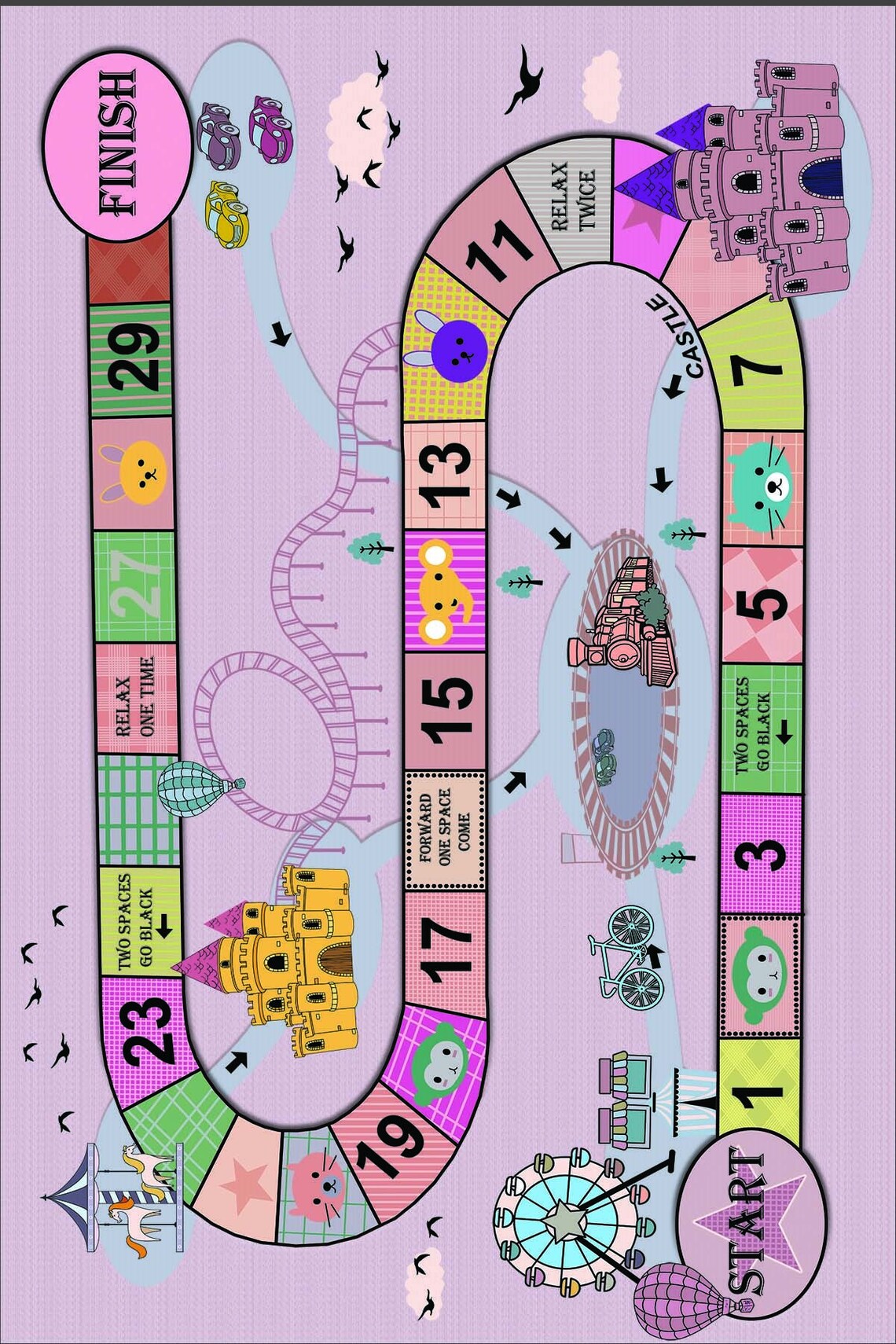 Board Games Rug Pink Yard Games Rug Kids Room Rug Playmat Etsy