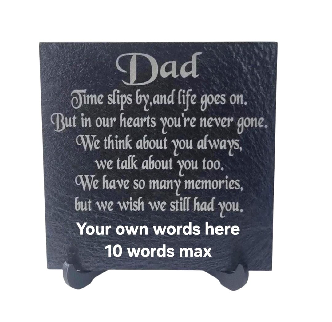 Memorial Inscriptions For Parents Personalised Mum Memorial Plaque Poem Dad Remembrance Slate Son Grave ...
