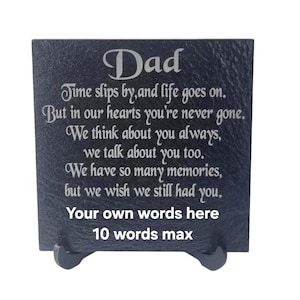 Personalised Mum memorial plaque poem Dad remembrance slate Son Grave stone marker keepsake Brother Gravestone memorial slate In memory of