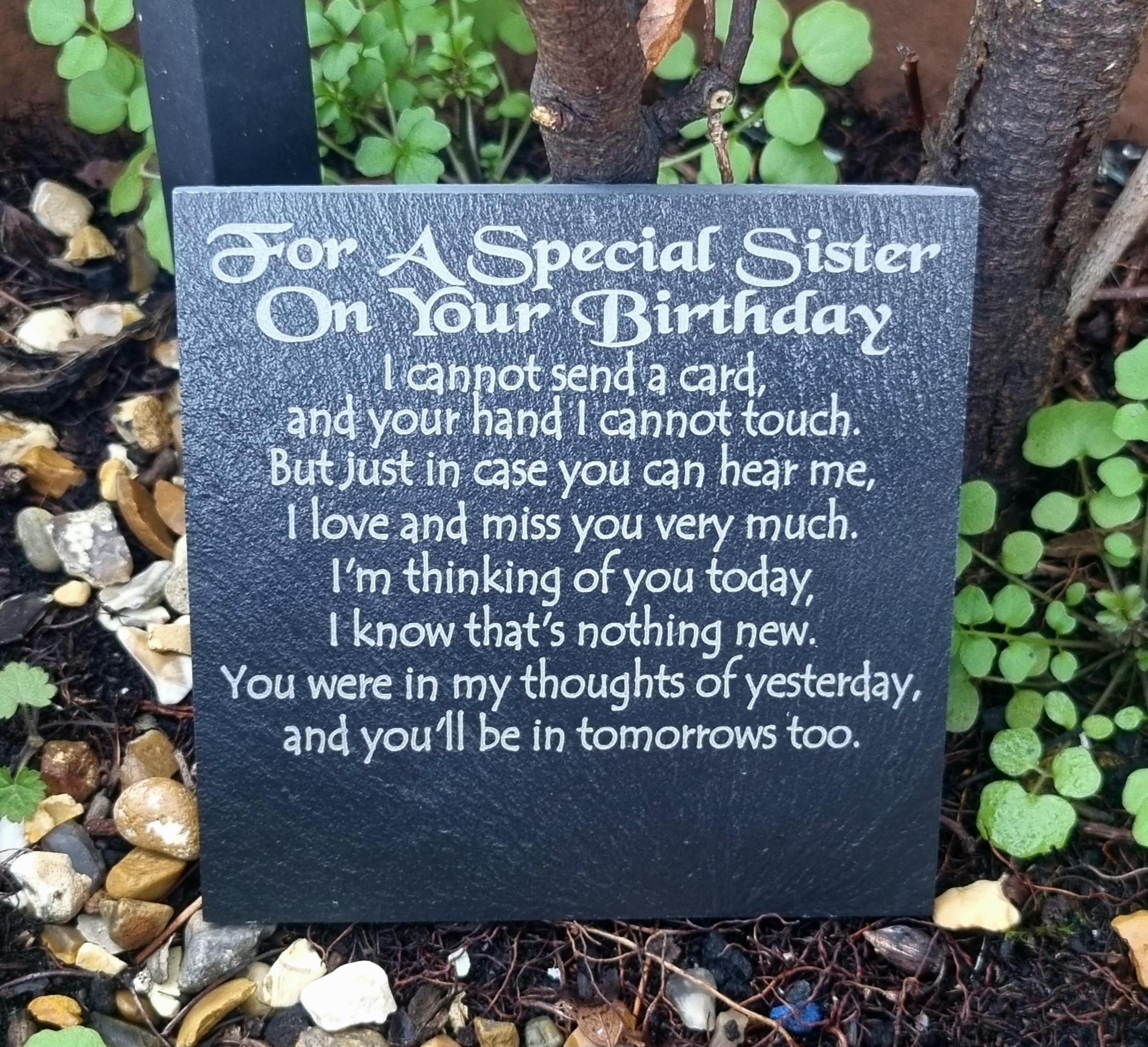 Sister Birthday Memorial Plaque Personalised Sister Remembrance Slate sister-birthday-memorial-plaque-personalised-sister-remembrance-slate