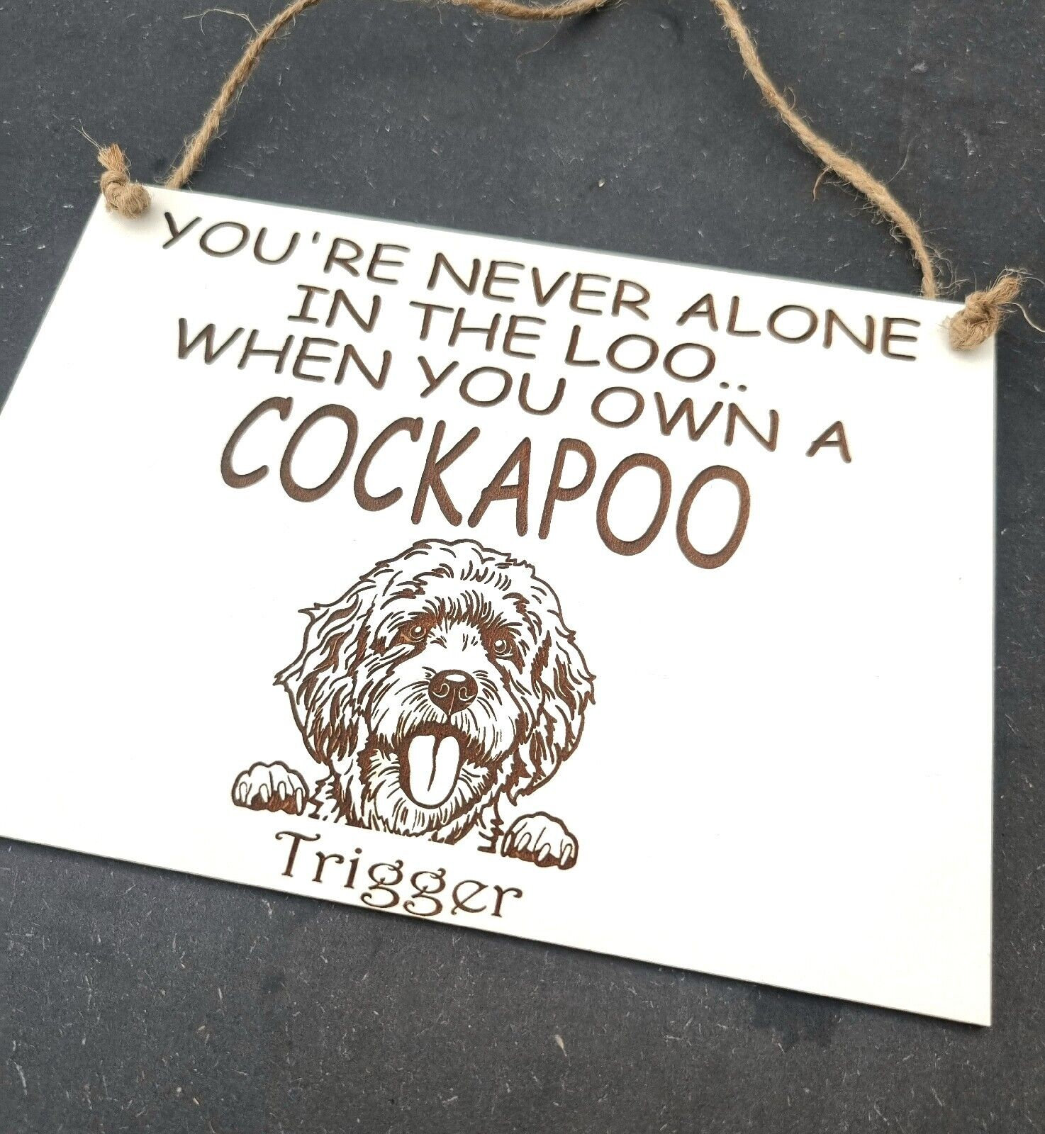 Cockapoo Inside Sign Cockapoo PERSONALISED Loo Door Wall Sign Plaque Dog Mum Pet Birthday ...