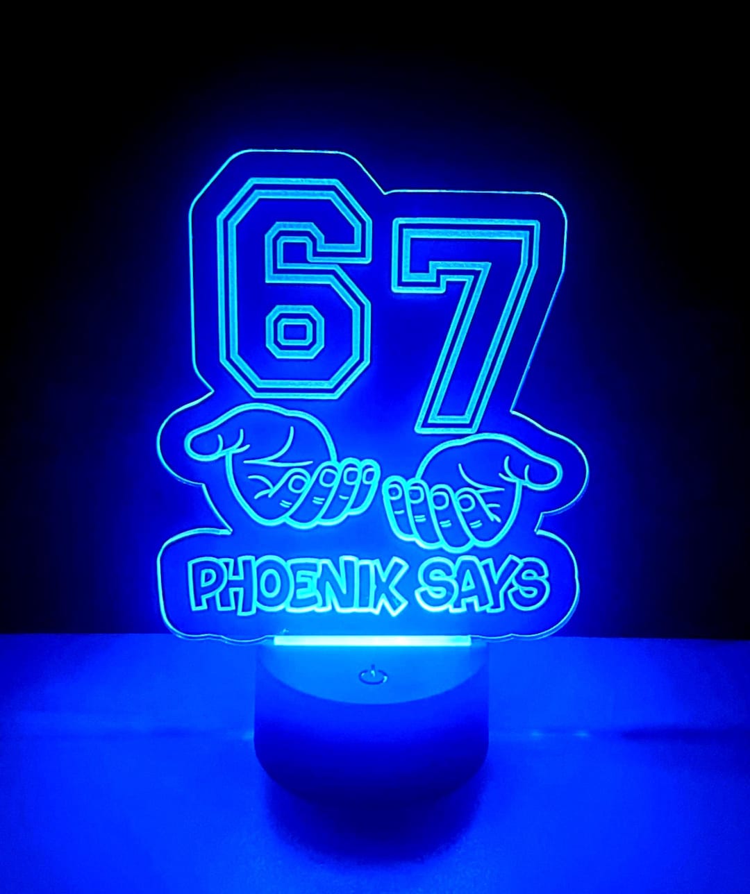 67 Six Seven Personalised Name Says LED Night Light Lamp Sign Usb 6 7 ...