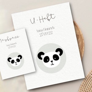 Personalisierte U-Heft Hülle + Impfpass Mutterpass Hüllen Tierköpfe Reh Elefant Hase Panda
