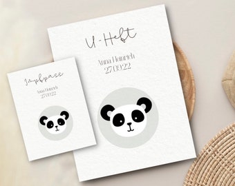 Personalized U-book cover + vaccination certificate maternity record covers animal heads deer elephant rabbit panda