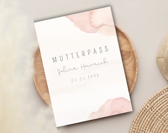 Personalized Maternity Pass Cover Pink Watercolors Watercolor