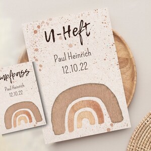 Personalisierte U-Heft Hülle + Impfpass Mutterpass Hüllen Boho Rainbow