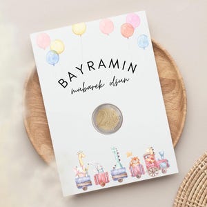 Eidgeschenk für Kinder personalisiert | 5 Stück | Bayramgeschenk | Geldkarte Geldgeschenk